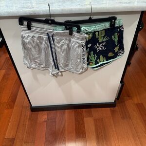 Life Is Good Gray Striped and Navy Cactus Print Shorts